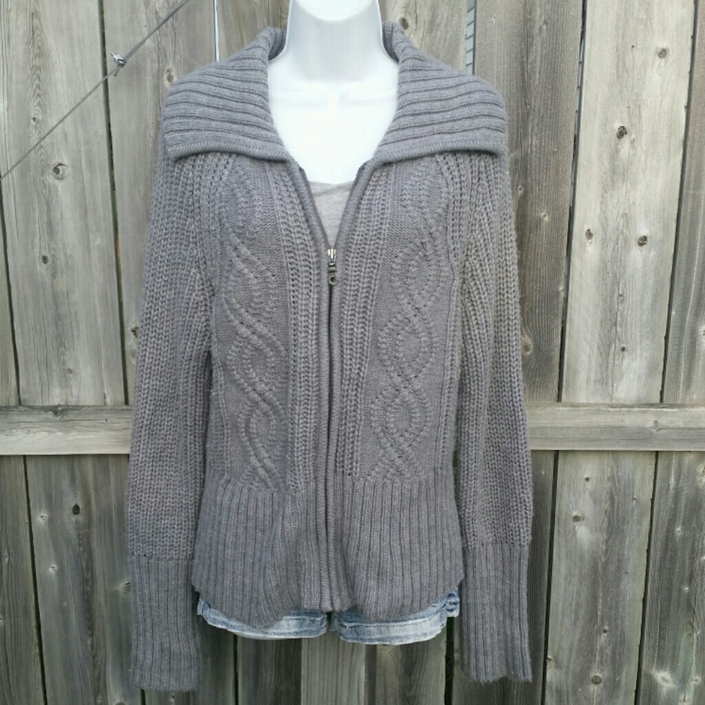 Cozy Zipup Sweater in Gray